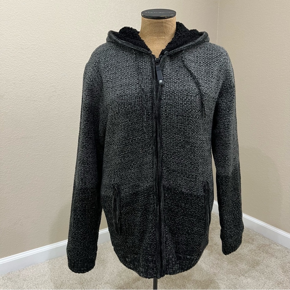 Projek Raw Jacket Sweater Coat Jacket Men’s Size Large Charcoal Hooded Black,